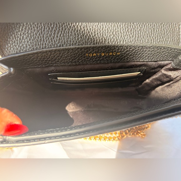 NWT Tory Burch Olivia Shoulder Crossbody Leather Mini Bag Black with Gold Chain - Picture 10 of 17